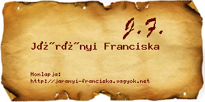 Járányi Franciska névjegykártya